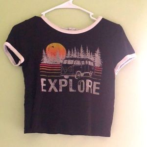 Black Graphic Short Sleeve Shirt (Size: XS)